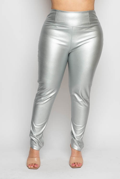 Silver Metallic Leggings