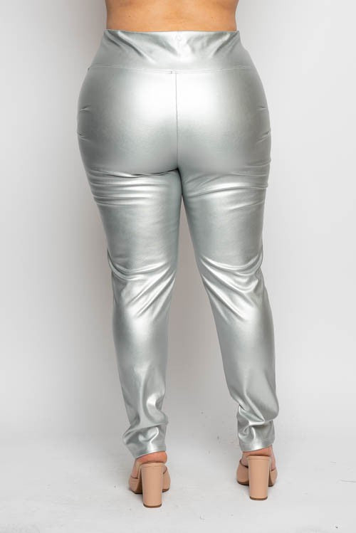 Silver Metallic Leggings